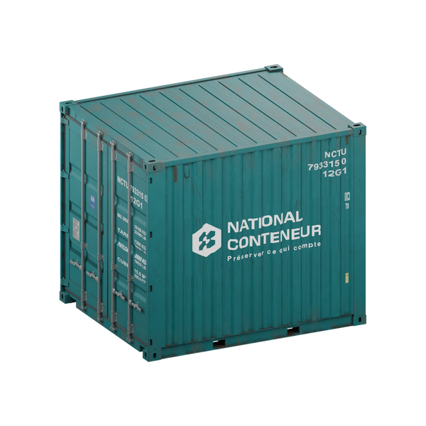 Conteneur Dry 10 pieds — teal usé — National Conteneur