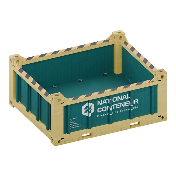 Conteneur DNV Offshore 10 pieds · Demi-hauteur — teal usé — National Conteneur