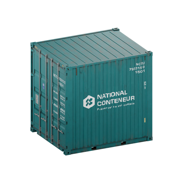 Conteneur High-Cube 10 pieds — teal usé — National Conteneur