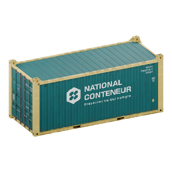 Conteneur DNV Offshore 20 pieds · Fermé — teal usé — National Conteneur