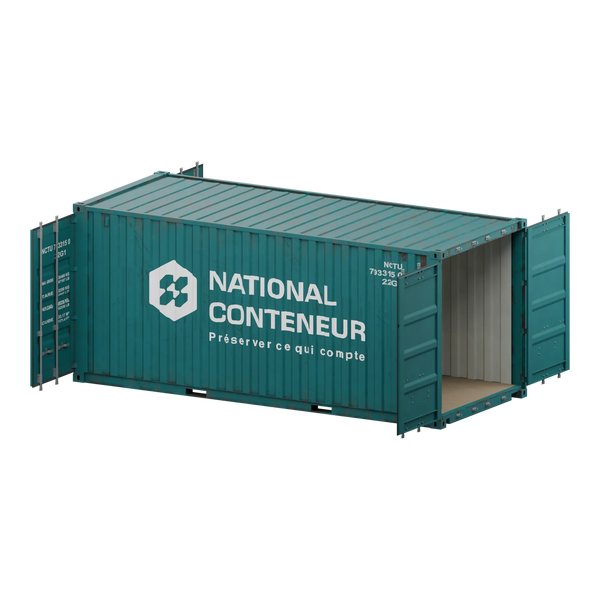 Conteneur Double Door 20 pieds — teal usé — National Conteneur