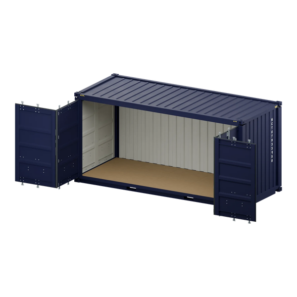 Conteneur Open Side 20 pieds · High-Cube — bleu neuf — National Conteneur