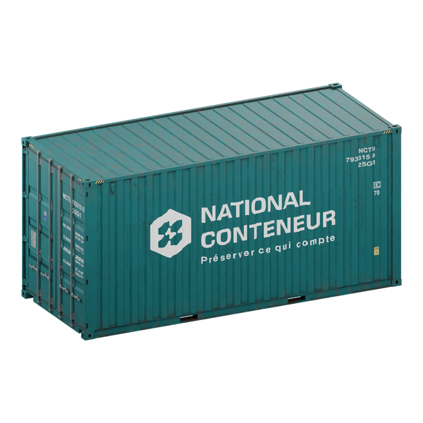 Conteneur High-Cube 20 pieds — teal usé — National Conteneur