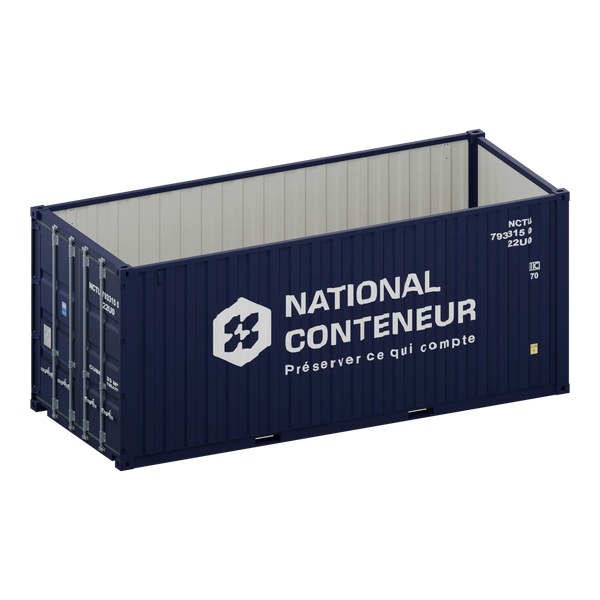 Conteneur Open Top 20 pieds — bleu neuf — National Conteneur