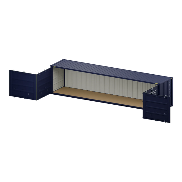 Conteneur Open Side 40 pieds · High-Cube — bleu neuf — National Conteneur