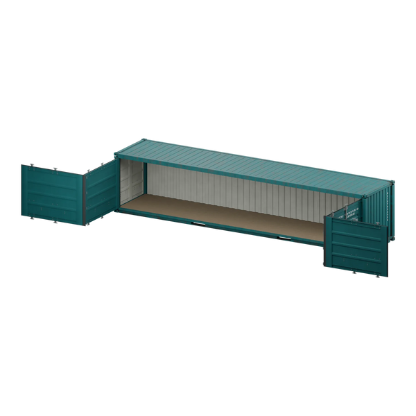 Conteneur Open Side 40 pieds — teal usé — National Conteneur