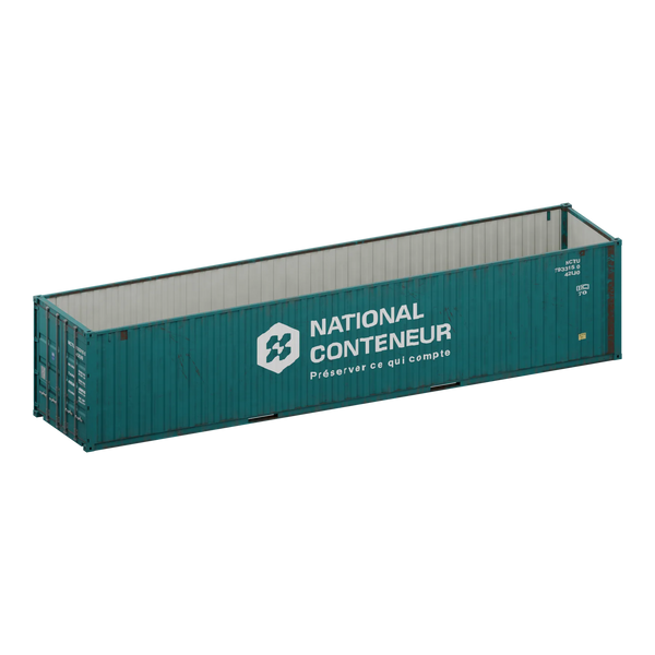 Conteneur Open Top 40 pieds — teal usé — National Conteneur