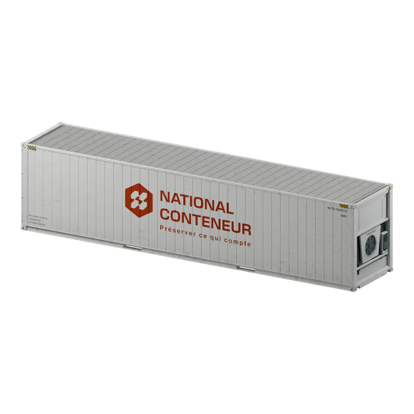 Conteneur Reefer 40 pieds · High-Cube — blanc usé — National Conteneur