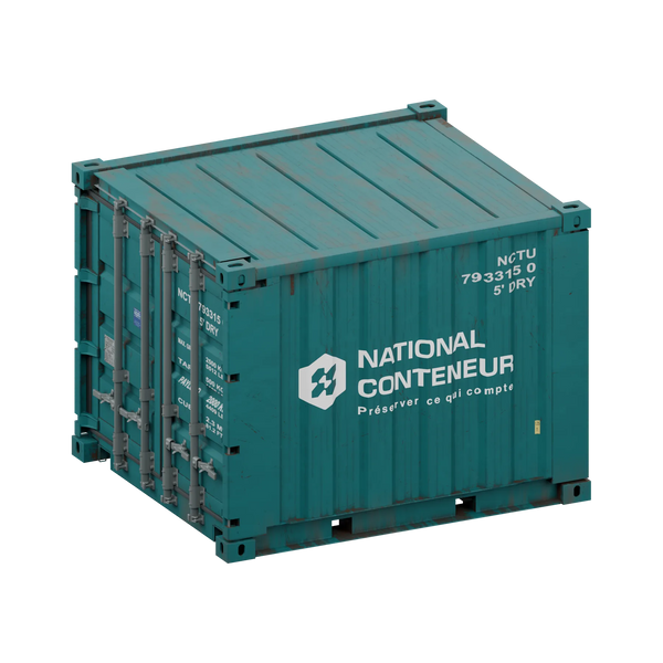 Conteneur Dry 5 pieds — teal usé — National Conteneur