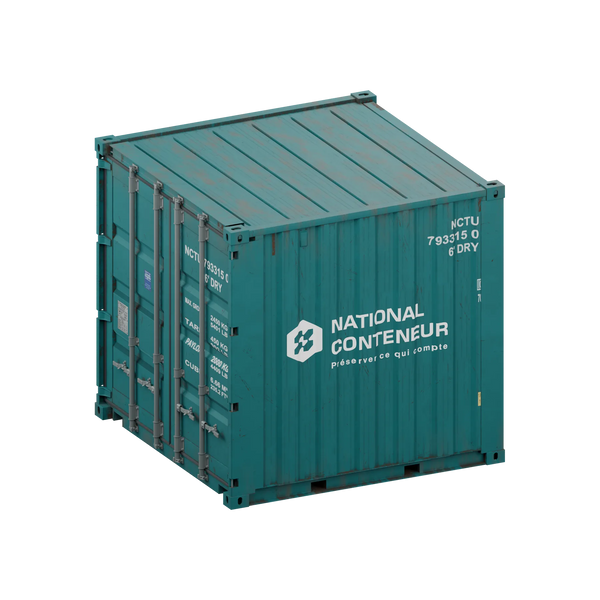 Conteneur Dry 6 pieds — teal usé — National Conteneur