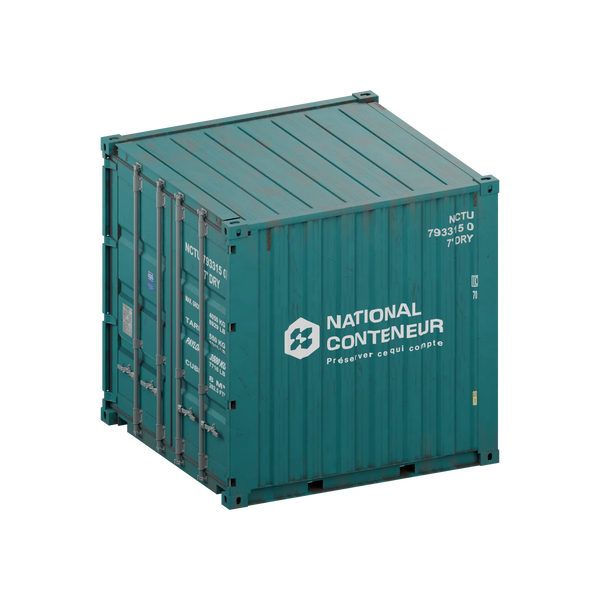 Conteneur Dry 7 pieds — teal usé — National Conteneur
