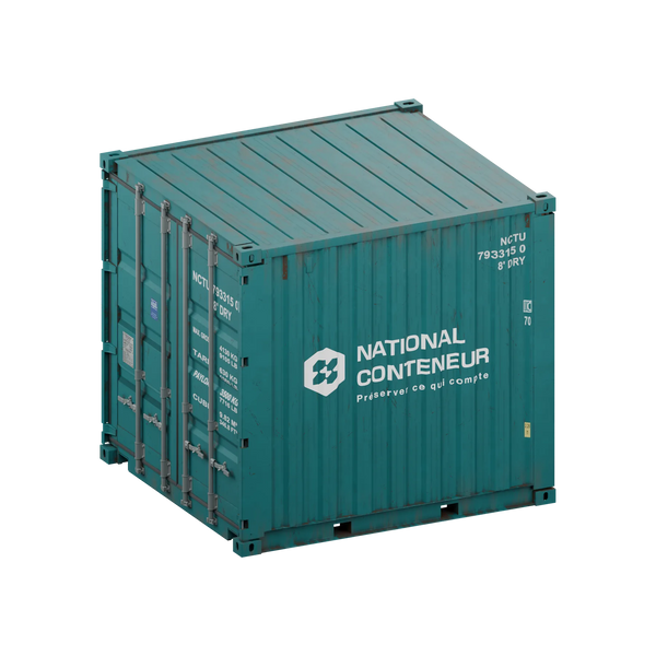 Conteneur Dry 8 pieds — teal usé — National Conteneur