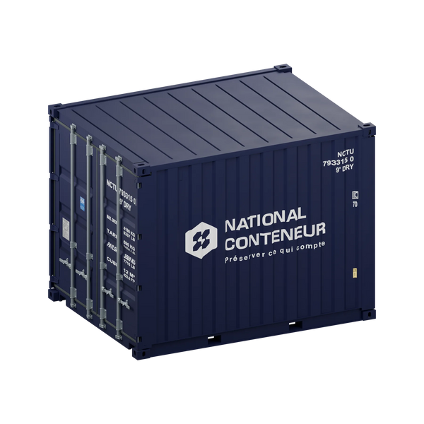 Conteneur Dry 9 pieds — bleu neuf — National Conteneur