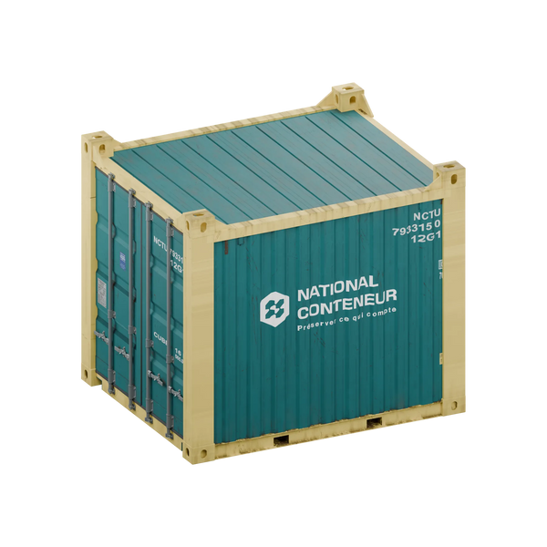Conteneur DNV Offshore 10 pieds · Fermé — teal usé — National Conteneur