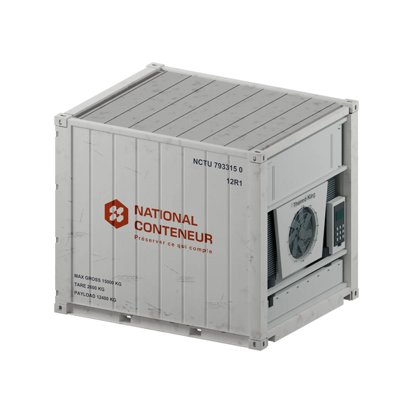 Conteneur Reefer 10 pieds — blanc usé — National Conteneur