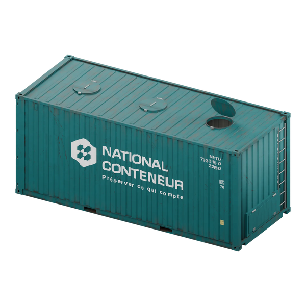 Conteneur Bulk 20 pieds — teal usé — National Conteneur