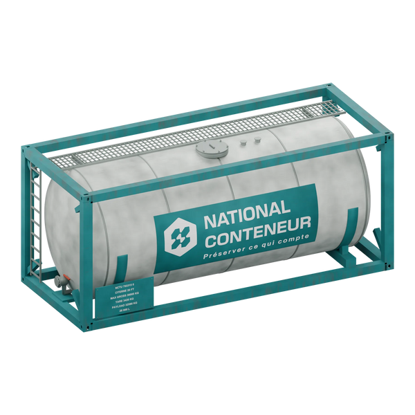 Conteneur Citerne 20 pieds — teal usé — National Conteneur