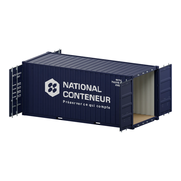 Conteneur Double Door 20 pieds — bleu neuf — National Conteneur