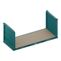 Conteneur Flat Rack 20 pieds — teal usé — National Conteneur