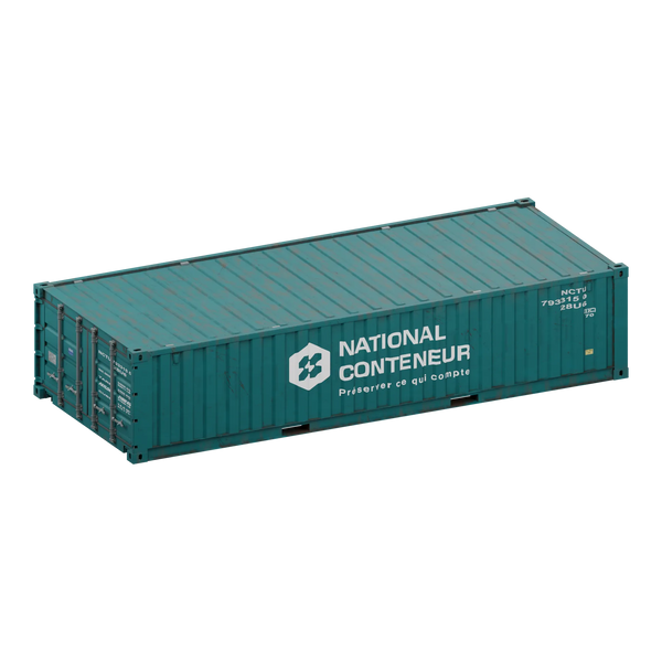 Conteneur Demi-hauteur 20 pieds · Hard Top — teal usé — National Conteneur