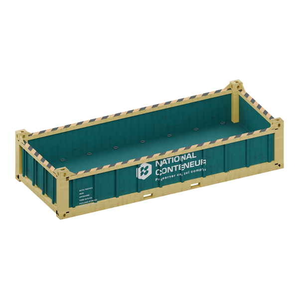 Conteneur DNV Offshore 20 pieds · Demi-hauteur — teal usé — National Conteneur