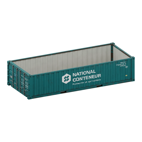 Conteneur Demi-hauteur 20 pieds · Open Top — teal usé — National Conteneur