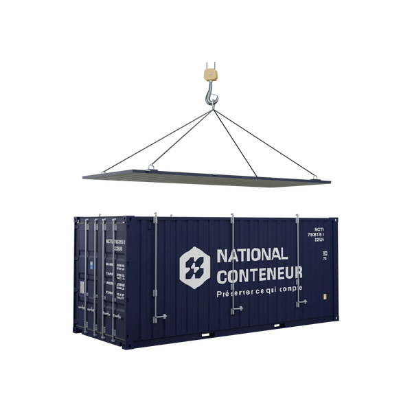 Conteneur Hard Top 20 pieds — bleu neuf — National Conteneur