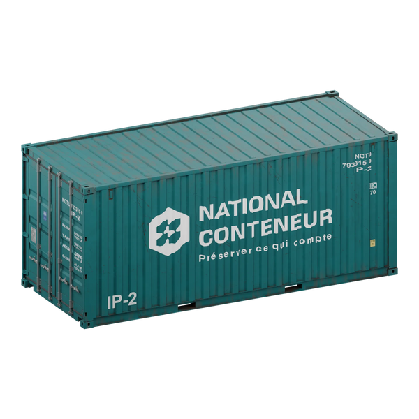 Conteneur IP2 20 pieds — teal usé — National Conteneur