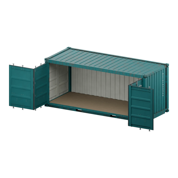 Conteneur Open Side 20 pieds — teal usé — National Conteneur