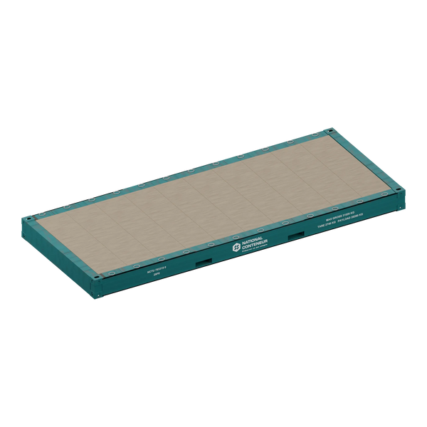 Conteneur Plateforme 20 pieds — teal usé — National Conteneur