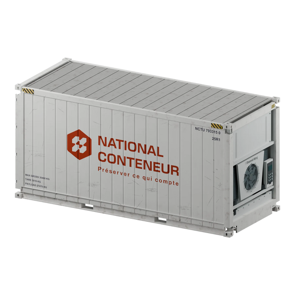 Conteneur Reefer 20 pieds · High-Cube — blanc usé — National Conteneur