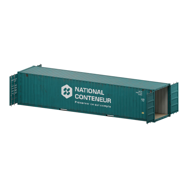 Conteneur Double Door 40 pieds — teal usé — National Conteneur