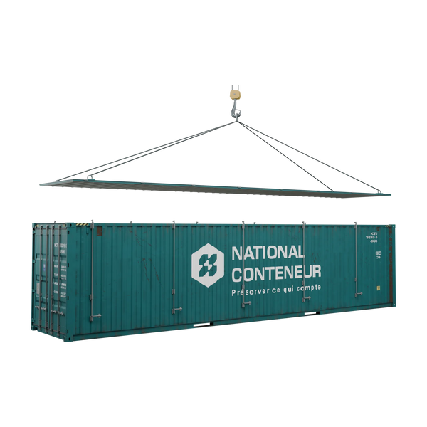 Conteneur Hard Top 40 pieds · High-Cube — teal usé — National Conteneur