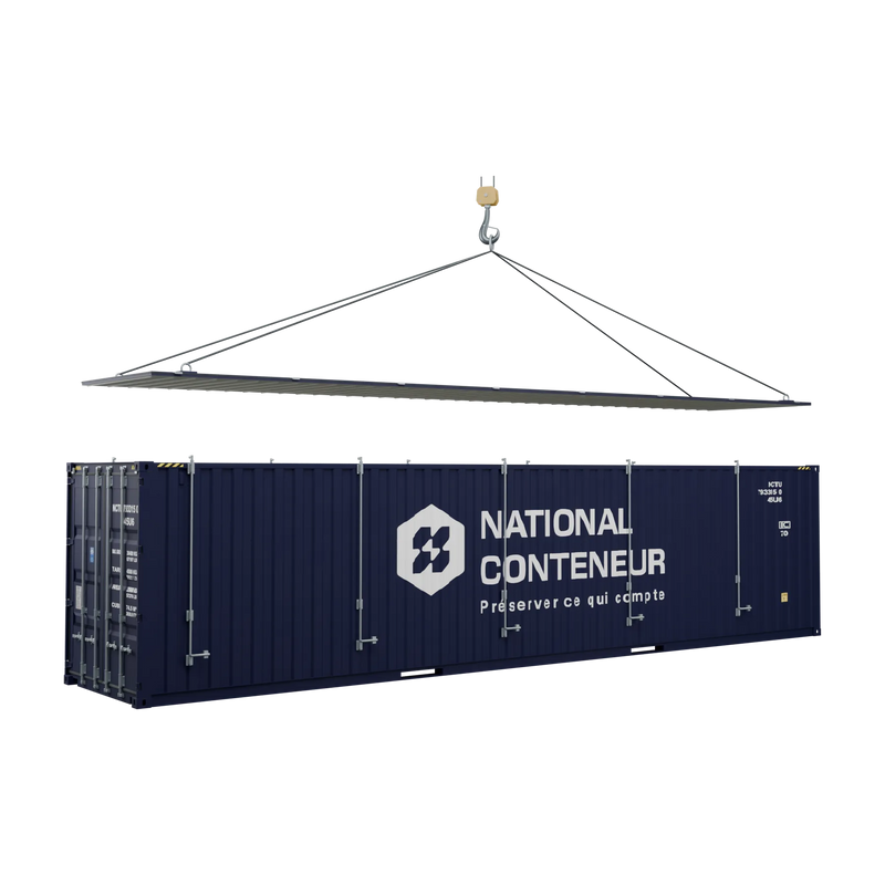 Photo illustrant Conteneur dry 40 pieds High Cube