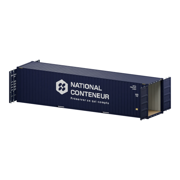 Conteneur Double Door 40 pieds · High-Cube — bleu neuf — National Conteneur