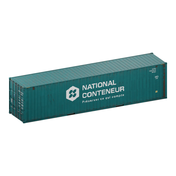 Conteneur Pallet Wide 40 pieds · High-Cube — teal usé — National Conteneur
