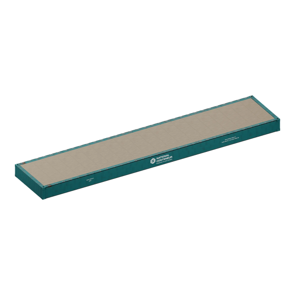 Conteneur Plateforme 40 pieds — teal usé — National Conteneur